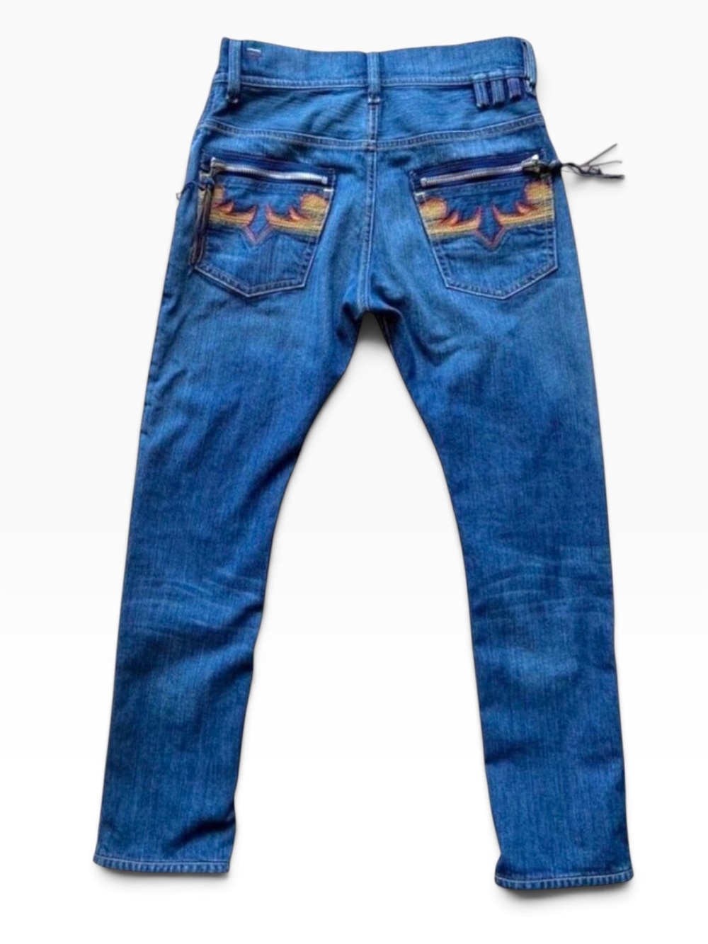 Stunning Diesel Cayre zipped embroidered pockets size 27 high rise straight leg